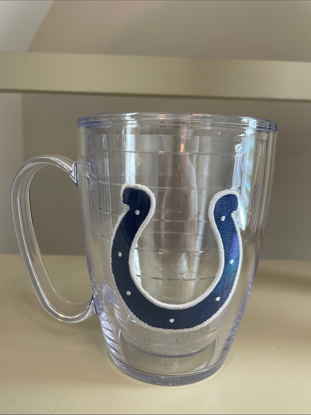 Tervis Tumbler 12 oz mug, Clear insulated Navy Horseshoe Indianapolis Colts NEW